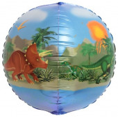 Шар (24''/61 см) Сфера 3D, Динозавры, 1 шт. 