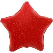 Шар (17''/43 см) Мини-звезда, Красный, Голография, 1 шт. 