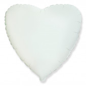 Шар (32''/81 см) Сердце, Белый, 1 шт. 
