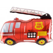 Шар с клапаном (16''/41 см) Мини-фигура, Пожарная машина, Красный, 1 шт. 