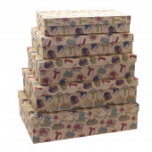 Набор коробок Разноцветные подарки, Крафт, 40*28*10 см, 5 шт.