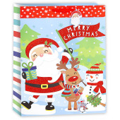 Пакет подарочный, Дед Мороз и новогодняя команда, с блестками, 42*32*12 см, 1 шт.