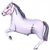 Шар (42''/107 см) Фигура, Лошадь, Белый, 1 шт. 