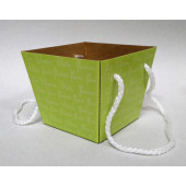 Коробка для цветов Кашпо Трапеция, Зеленый, 15*12*12 см, 1 шт.