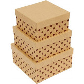 Набор коробок Шоколадные точки, Крафт, 20*20*10 см, 3 шт.