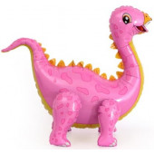 Шар (36''/91 см) Ходячая Фигура, Динозавр Стегозавр, Розовый, 1 шт. в упак. 