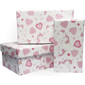 Набор коробок Волшебный единорог, Розовый, 15*10*6 см, 3 шт.
