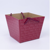 Коробка для цветов Кашпо Трапеция, Красный, 15*12*12 см, 1 шт.