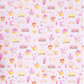 Упаковочная бумага (0,5*0,7 м) Короны для принцессы, Розовый, 1 шт.