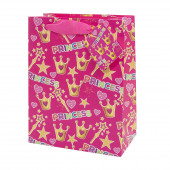 Пакет подарочный, Короны для принцессы, Розовый, 23*18*10 см, 1 шт.