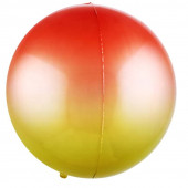 Шар (22''/56 см) Сфера 3D, Красный/Желтый, Градиент, 1 шт. 
