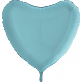 Шар (36''/91 см) Сердце, Голубой, 1 шт. 