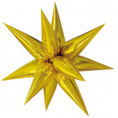 Шар (40''/102 см) Звезда, 3D Составная, Золото, 1 шт. в упак. 