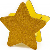 Декоративный ящик Звезда, Золото, с блестками, 25*12*24 см, 1 шт.