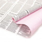 Упаковочная бумага, Крафт (0,7*10 м) Газета Экспресс, Розовый, 1 шт.