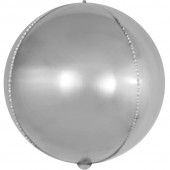 Шар (11''/28 см) Мини-сфера 3d, Серебро, 1 шт. 