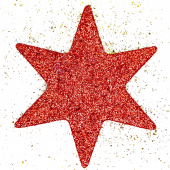 Фигура из пенопласта Звезда, Красный, Металлик, 10 см, с блестками, 1 шт.