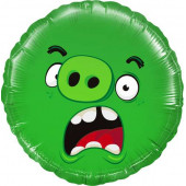 Шар (18''/46 см) Круг, Angry Birds, Зеленый, 1 шт. 