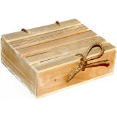 Декоративный ящик с крышкой и шнуром, Крафт, 23*18*8 см, 1 шт.
