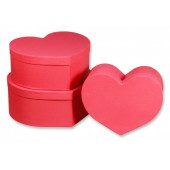 Набор коробок Сердце, Красный, 29*24*12 см, 3 шт.