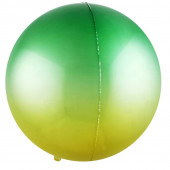 Шар (22''/56 см) Сфера 3D, Зеленый/Желтый, Градиент, 1 шт. 