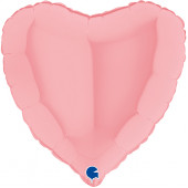 Шар (18''/46 см) Сердце, Макарунс, Нежно-розовый, 1 шт. 