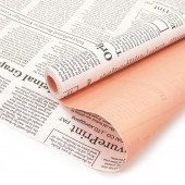 Упаковочная бумага, Крафт (0,7*10 м) Газета Экспресс, Коралловый, 1 шт.