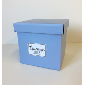 Коробка складная Счастье, Голубой, 20*20 см, 1 шт.