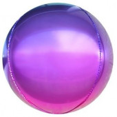 Шар (24''/61 см) Сфера 3D, Фиолетовый/Фуше, Градиент, 1 шт. 