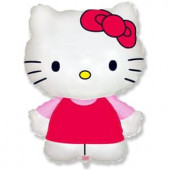 Шар (26''/66 см) Фигура, Hello Kitty, Котенок с бантиком, Розовый, 1 шт. в упак. 