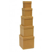 Набор коробок Куб, Крафт, 17*17*17 см, 5 шт.