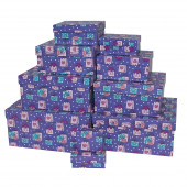 Набор коробок Улыбающиеся подарки, Сиреневый, 24*22*11 см, 10 шт.