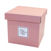 Коробка складная Пожелания, Розовый, 20*20 см, 1 шт.