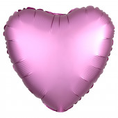 Шар (19''/48 см) Сердце, Розовый фламинго, Сатин, 1 шт. 