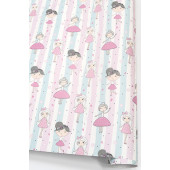 Упаковочная бумага (0,7*1 м) Маленькие принцессы, Розовый, 10 шт.