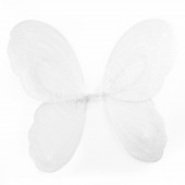 Крылья Воздушная бабочка, Белый, с блестками, 35*40 см, 1 шт.