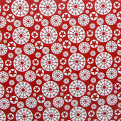 Упаковочная бумага (0,7*1 м) Орнамент снежинок, Красный, 10 шт.