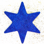 Фигура из пенопласта Звезда, Синий, Металлик, 10 см, с блестками, 1 шт.