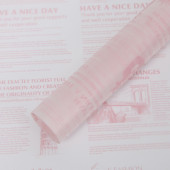 Упаковочная матовая пленка (0,6*10 м) Газета, Светло-розовый, 1 шт.