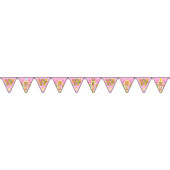 Гирлянда Флажки, С Днем Рождения! (плюшевые игрушки), Розовый, 210 см, 1 шт.