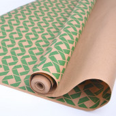 Упаковочная бумага, Крафт 70гр (0,7*10 м) Экошик, Ромбы, Зеленый, 1 шт.