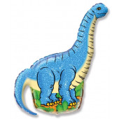 Шар (43''/109 см) Фигура, Динозавр Диплодок, Синий, 1 шт. 
