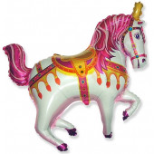 Шар (39''/99 см) Фигура, Цирковая лошадка, Фуше, 1 шт. 