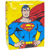 Пакет подарочный, Супермен, Желтый, 23*18*10 см, 1 шт.