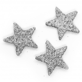 Фигура из пенопласта Звезда, Серебро, Металлик, 5 см, с блестками, 3 шт.