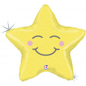 Шар (26''/66 см) Фигура, Счастливая звезда, Золото, Голография, 1 шт. 
