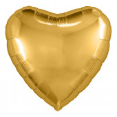 Шар (30''/76 см) Сердце, Золото, 1 шт. в упак. 
