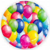 Тарелки (9''/23 см) Воздушные шары, Разноцветный, 6 шт.