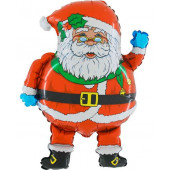 Шар (14''/36 см) Мини-фигура, Дед Мороз в очках, 1 шт. 