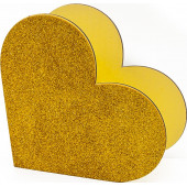Декоративный ящик Сердце, Золото, с блестками, 20*10*19 см, 1 шт.
